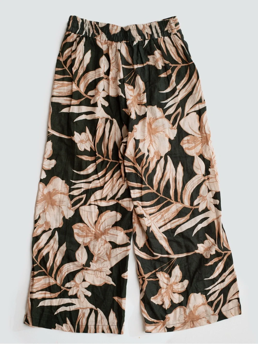 Rachel Zoe Wide-Leg Linen Pants with Tropical Floral Print